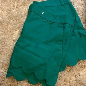 Scalloped green shorts